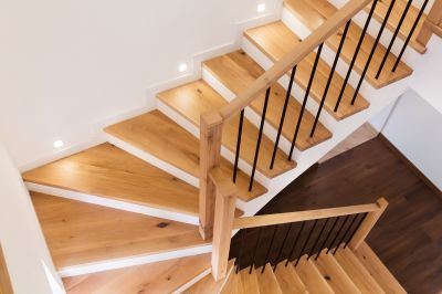 Wood Stairs with Railing